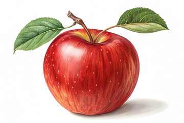 Apple red. Illustration of ripe, red apple, fruit