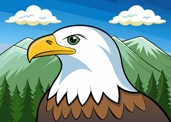 american bald eagle vector illustration