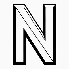 Vector Logo of the Letter N Designed With a Three-Dimensional Effect on a Clean White Background Showcasing Modern Typography Skills Generative AI