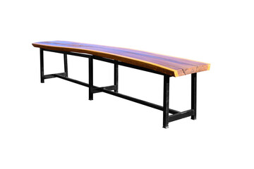 Long wooden table steel legs