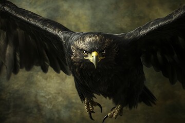 Fototapeta premium Powerful Eagle Soaring, Dramatic Close-up