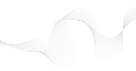 Abstract gray smooth wave on a white background. Dynamic sound wave. Design element. Vector illustration.