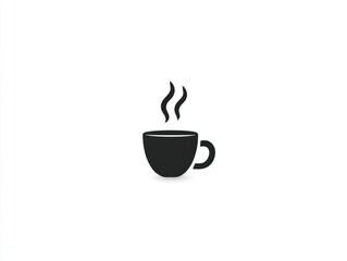 Simple coffee cup graphic, steaming hot drink
