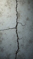 Obraz premium Cracked grey concrete wall, distressed surface, ample space , wide, background, copy space