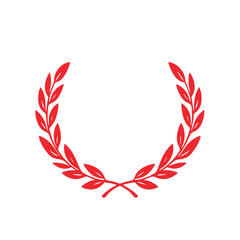 Fototapeta premium Detailed laurel wreath vector logo silhouette illustration.