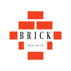 Fototapeta premium creative brick logo designs for buildings, architectural buildings, civil engineering, building materials shops