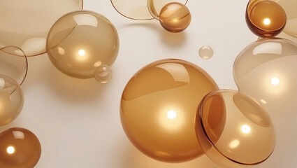 Oil droplets on a neutral background