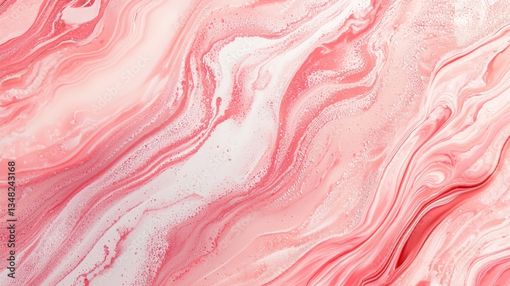 Canvas Prints abstract pink fluid art with swirls and waves of soft colors