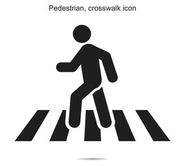  Pedestrian, crosswalk icon