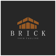 creative brick logo designs for buildings, architectural buildings, civil engineering, building materials shops