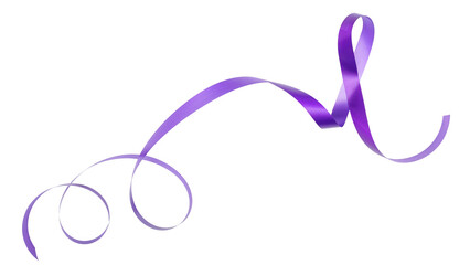 Purple ribbon isolated on transparent background