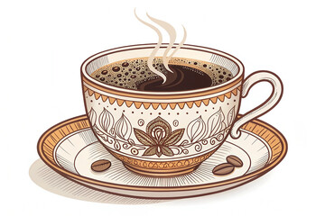 Cup of coffee. Vector illustration of coffee cup.