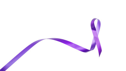 Purple curly ribbon isolated on transparent background
