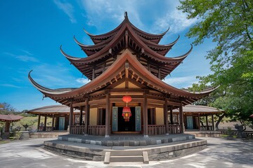 Obraz premium The Majestic Architecture of the Traditional Chinese Pagoda