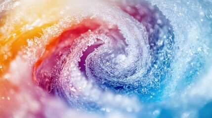 Fototapeta premium Abstract Swirling Ice Crystals: A Symphony of Frozen Colors