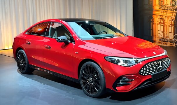 Mercedes, luxury sports car CLA AMG red sports car