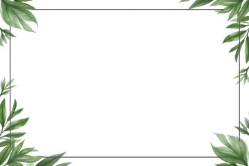 Naklejka premium White background framed by green leaves 