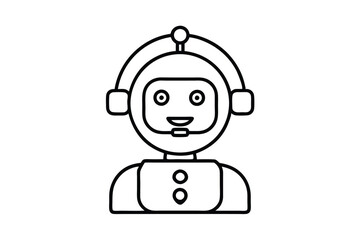 Friendly Robot AI Chatbot Customer Service Support Avatar