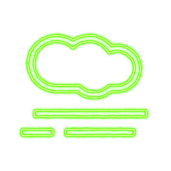 Icon smog from the flow of energy of green color. Shimmering neon