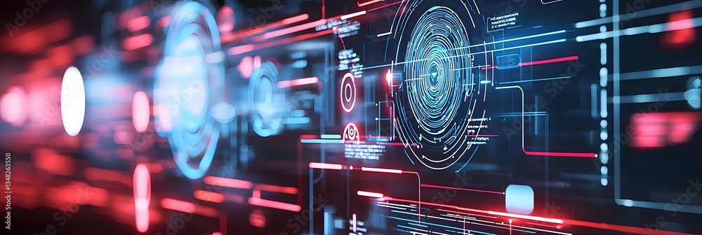 Fototapete a captivating digital interface displaying futuristic holographic elements symbolizing the power of 
