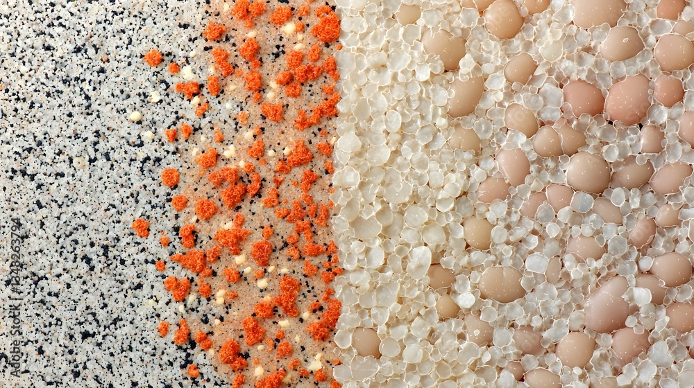 Poster a close up microscopic comparison of the cellular structure and composition of healthy muscle tissue