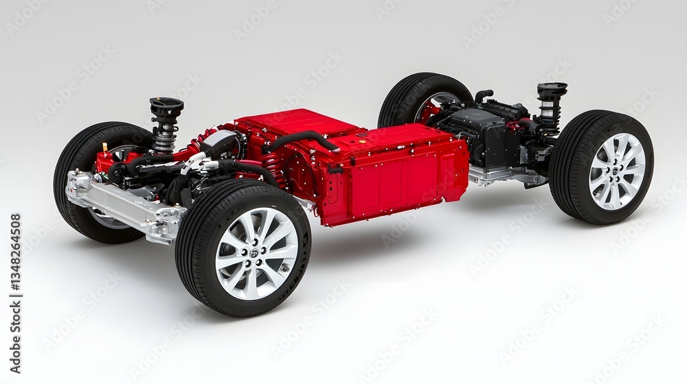 Aufkleber A cutting edge hybrid vehicle drivetrain system showcasing the seamless of an electric motor and a combustion engine delivering advanced power and efficiency