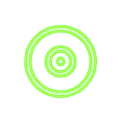 Icon record vinyl from the flow of energy of green color. Shimmering neon