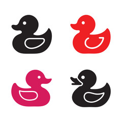 Silhouette Rubber Duck Icon - Minimalist Vector Illustration