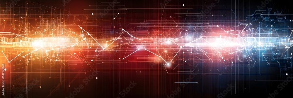 Poster A dynamic and visually striking background showcasing the vibrant interconnectivity of cloud computing and digital networks in constant motion