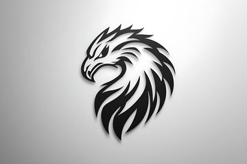 Stylized eagle head graphic on plain background. Possible use stock photo for graphic design, art projects, or digital print media