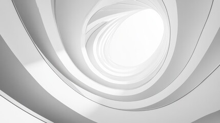 Abstract architectural spiral hallway, light and airy. Possible use Interior design, architecture, or technology background