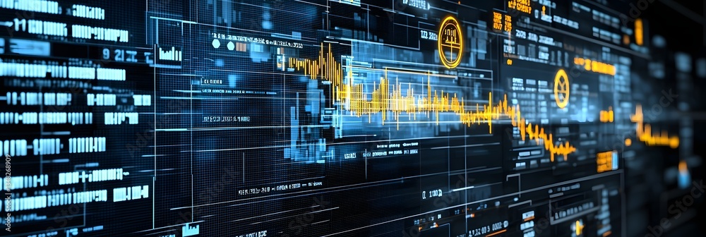 Leinwandbilder a high tech digital inspired interface displaying real time market data and financial indicators for