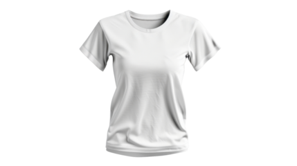 White t-shirt mockup featuring transparent background for easy customization