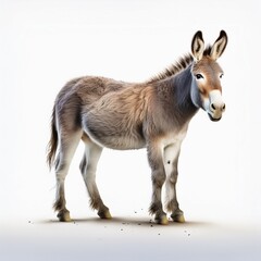 Fototapeta premium Cute Donkey Standing in a Bright Environment