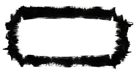 Fototapeta premium Black Ink Brush Frame Design Element for Text or Image