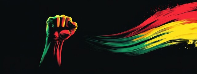 Fototapeta premium A Raised Fist and the Colors of Revolution: A Powerful Symbol of Unity and Resistance