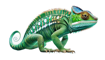 Fototapeta premium Colorful Green Lizard with Unique Patterns