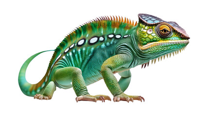 Obraz premium Colorful Green Lizard with Unique Patterns