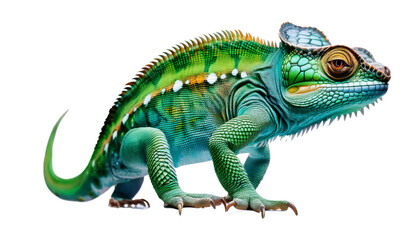 Fototapeta premium Colorful Green Lizard with Unique Patterns