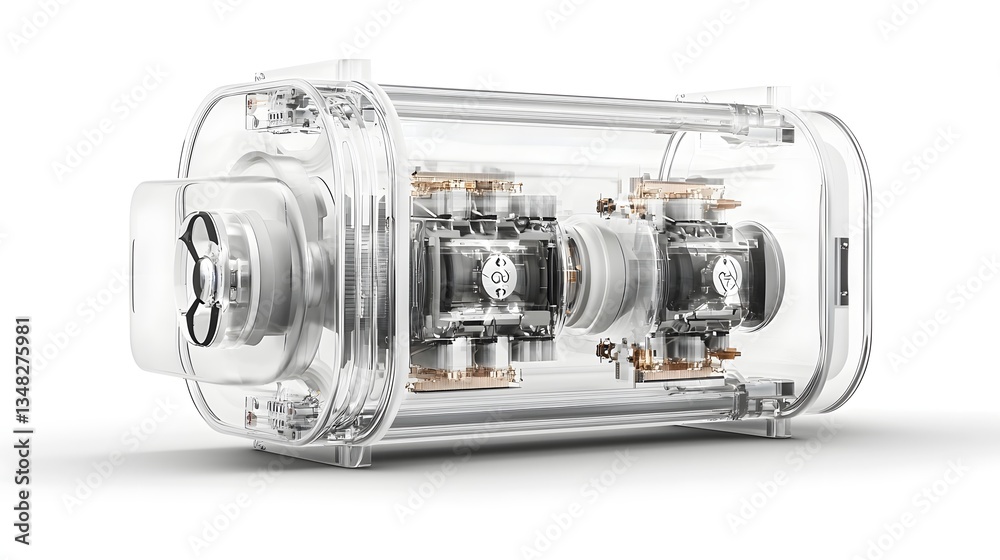 Leinwandbilder a transparent electric motor concept that allows a detailed view of the internal engineering and mec