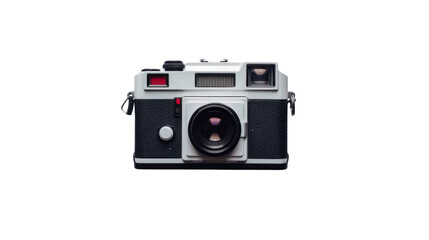 Vintage analog camera isolated on transparent background, ready for photography