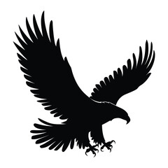 Fototapeta premium Eagle Silhouette, Vector, Icon, Logo, White Background.