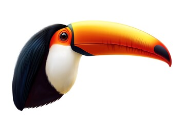 Naklejka premium Toucan profile, vibrant colors, digital illustration, nature