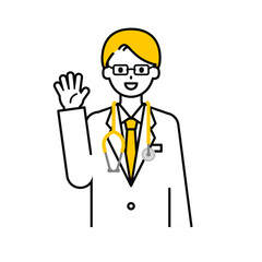 上半身のポーズ_シンプルな医師の男性02