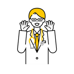 上半身のポーズ_シンプルな医師の男性09