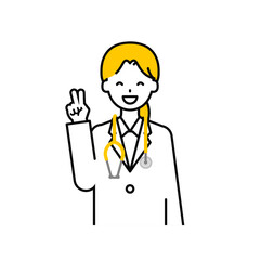 上半身のポーズ_シンプルな医師の女性04