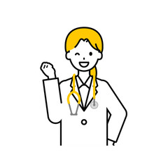 上半身のポーズ_シンプルな医師の女性05