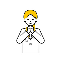 上半身のポーズ_シンプルな医師の女性07