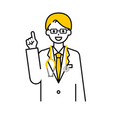 上半身のポーズ_シンプルな医師の男性03