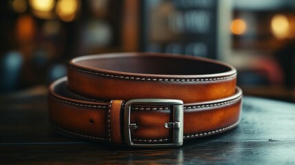 Handcrafted Leather Belt with Metal Buckle